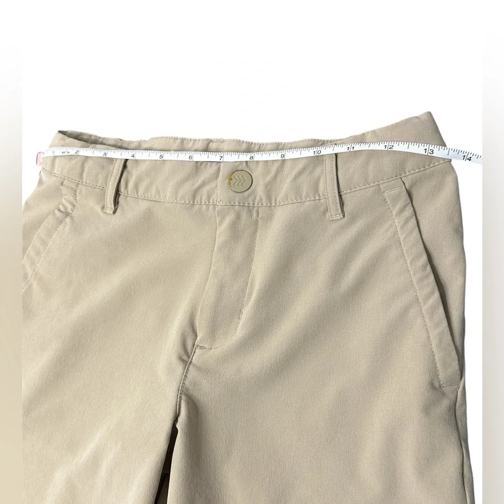 Boys’ Khaki Golf Shorts – Adjustable Waist, Pull Tabs Preppy